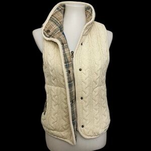 Vintage BB Dakota cotton blend sweater vest plaid outdoors fall winter ski